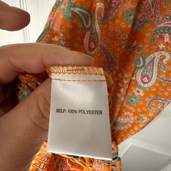 Rose & Olive Paisley Womens Blouse Small Elegant Fun Whimsical Dainty Rouched - Picture 5 of 7